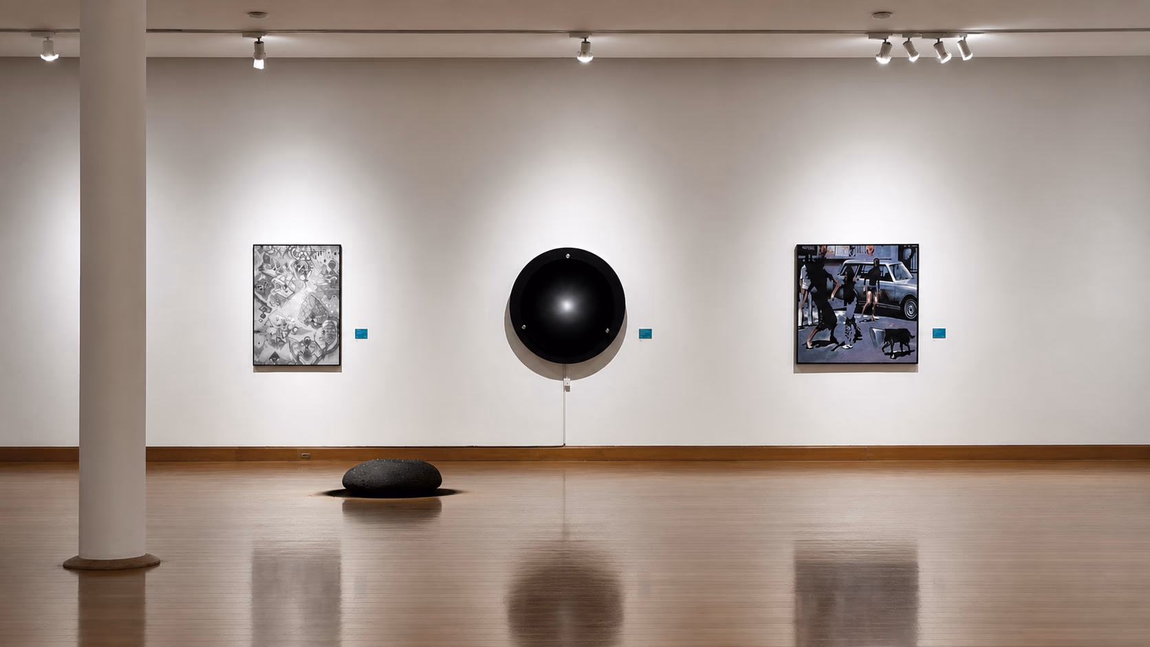 Vista de instalación de Dispositivo Dinámico I de Arturo Fermandois, XVII Premio Arte Joven MAVI UC, Museo de Artes Visuales, Santiago, 2024 (1)